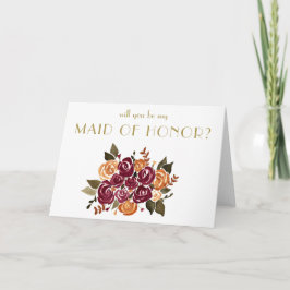 Wein und Rose werden Sie meine Trauzeugin sein Einladung