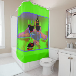 Wein und Schokolade mit Surreal Kiss Duschvorhang