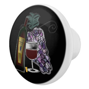 Wein und Trauben Keramikknauf