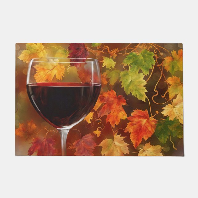 Wein und Weinberge Herbstfarben Fußmatte (Vorderseite)