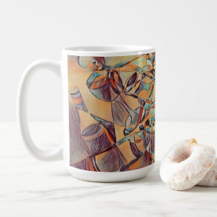 Wein und Weinflaschen Kunst Tasse Kaffee