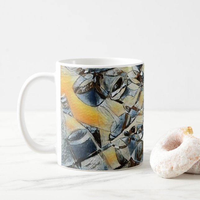 Wein und Weinflaschen Kunst Tasse Kaffee (Mit Donut)