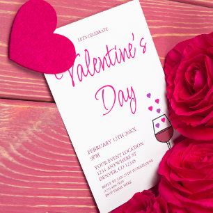 Wein Valentinstag Party Einladung