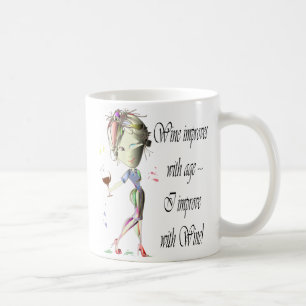Wein verbessert mit Alter, humorvolle Tasse