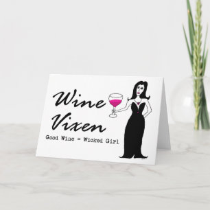 Wein Vixen "Good Wine = Wicked Girl" Karte