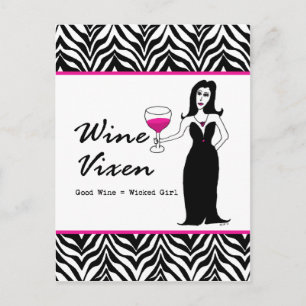 Wein Vixen "Good Wine = Wicked Girl" Postkarte