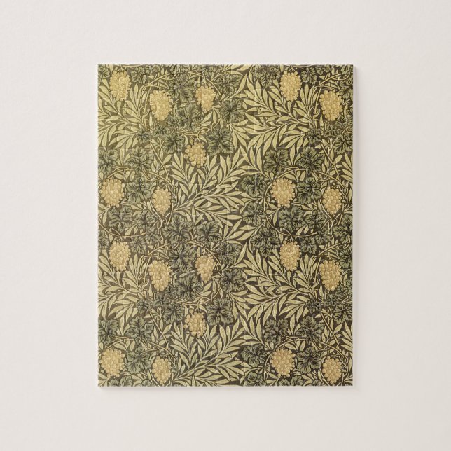 Wein von William Morris, Vintage Textilmuster Puzzle (Vertikal)