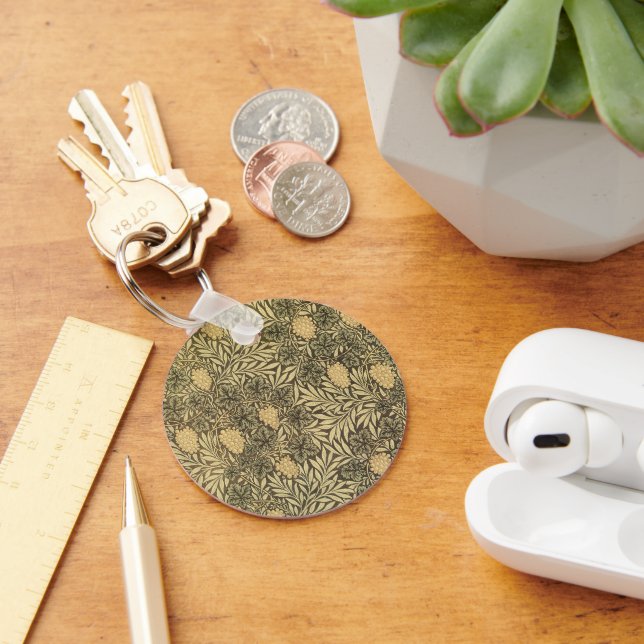 Wein von William Morris, Vintage Textilmuster Schlüsselanhänger (Schreibtisch)