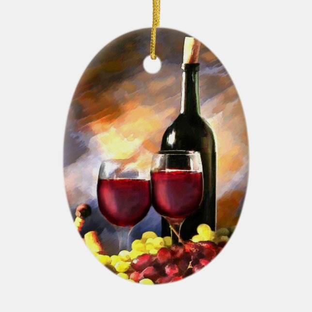 Wein vorher und nachher keramikornament (Vorne)