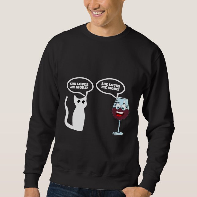 Wein Vs Cat Sweatshirt (Vorderseite)
