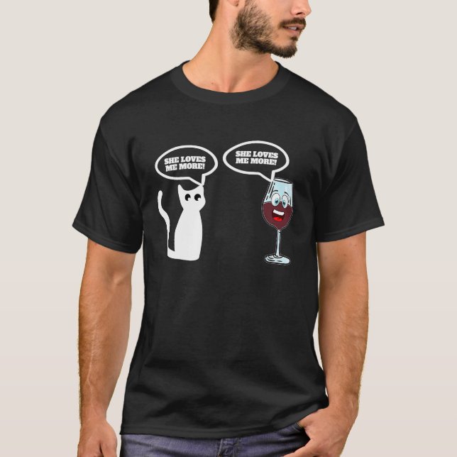 Wein Vs Cat T-Shirt (Vorderseite)