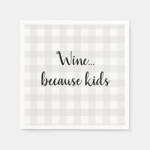 Wein weil Kinder Gingham-Muster-Kranz zitieren Serviette