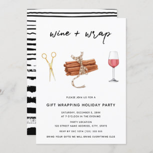 Wein & Wein Weihnachtsgeschenk Party Einladung