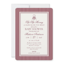 Wein Weinberg Club Old Money Gestreifte Babyparty