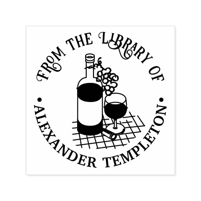 Wein, Weinflasche, Traubenbäckerei Permastempel (Design)