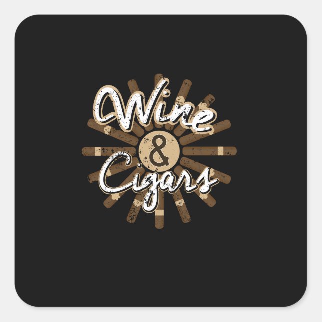 Wein Zigarren Zigarren Zigarren Rauch Wein Ristora Quadratischer Aufkleber (Vorderseite)