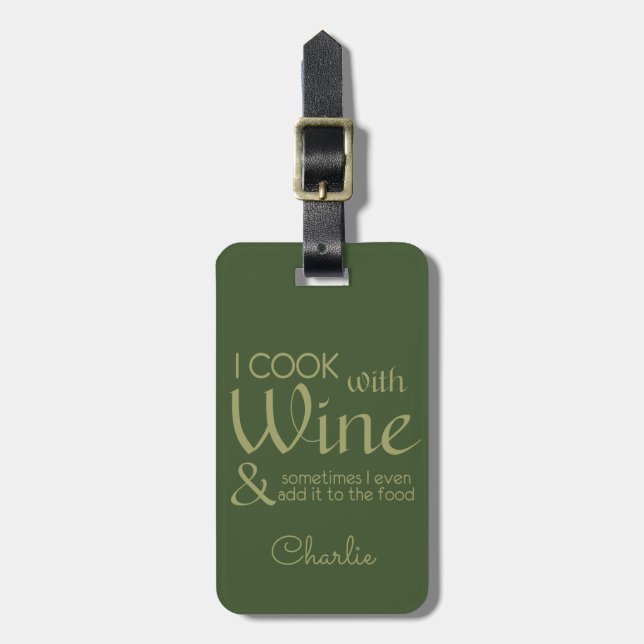Wein Zitat für individuelles Gepäck Gepäckanhänger (Vorderseite vertikal)