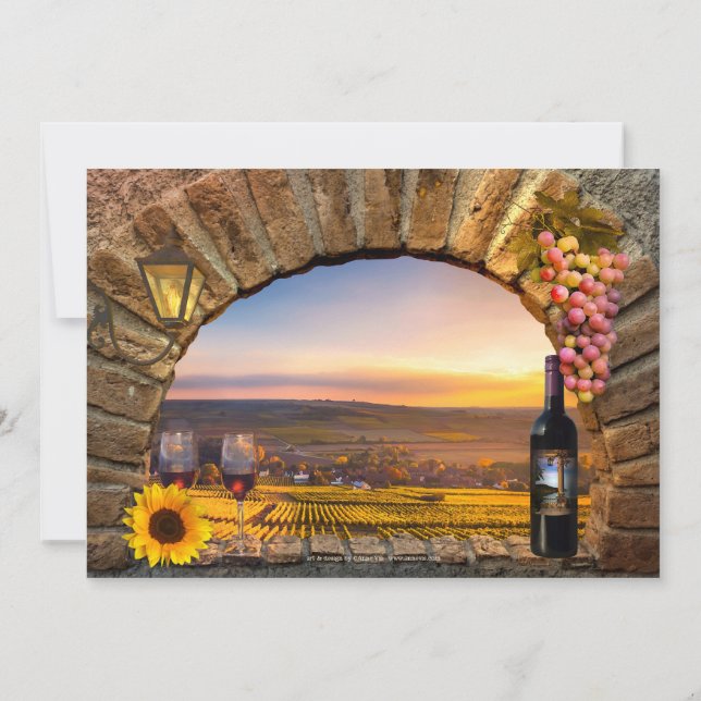 Weinanbau Weinanbau Junggeselinnen-Abschied Einlad Einladung (Rückseite)