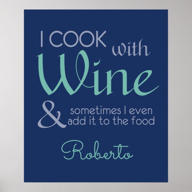 Weinangebot individuelle Name-Plakat Poster (Vorne)