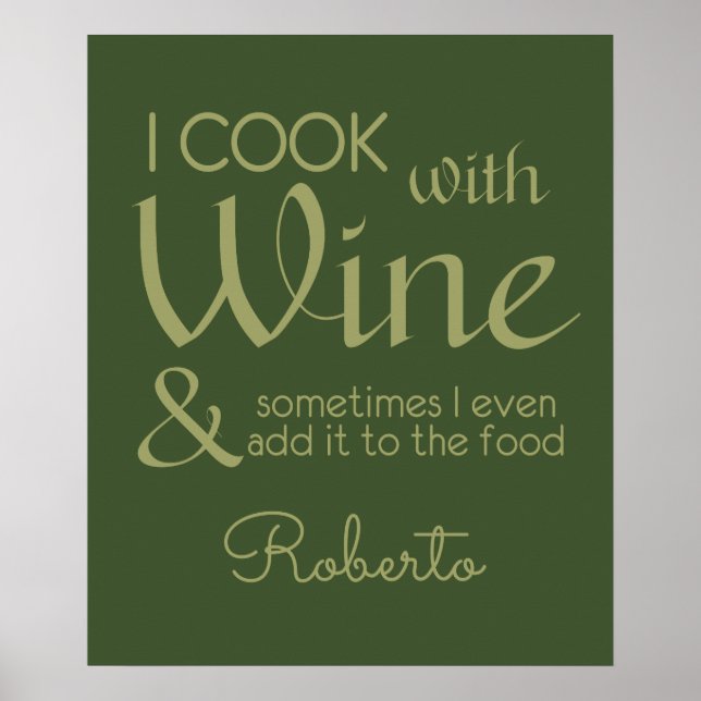 Weinangebot individuelle Name-Plakat Poster (Vorne)