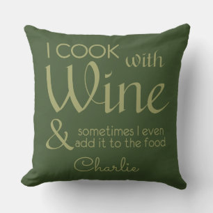 Weinangebot individuelle Name werfen Kissen