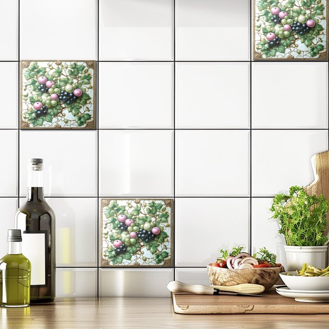 Weinapfel Weintrauben Vintager Rahmen Fliese (Von Creator hochgeladen)