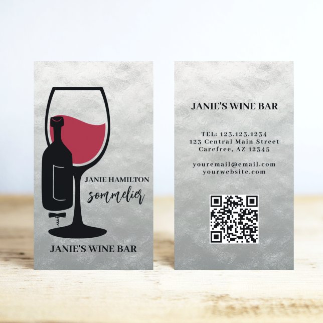 Weinbar-QR-Code scannbar Visitenkarte (Von Creator hochgeladen)