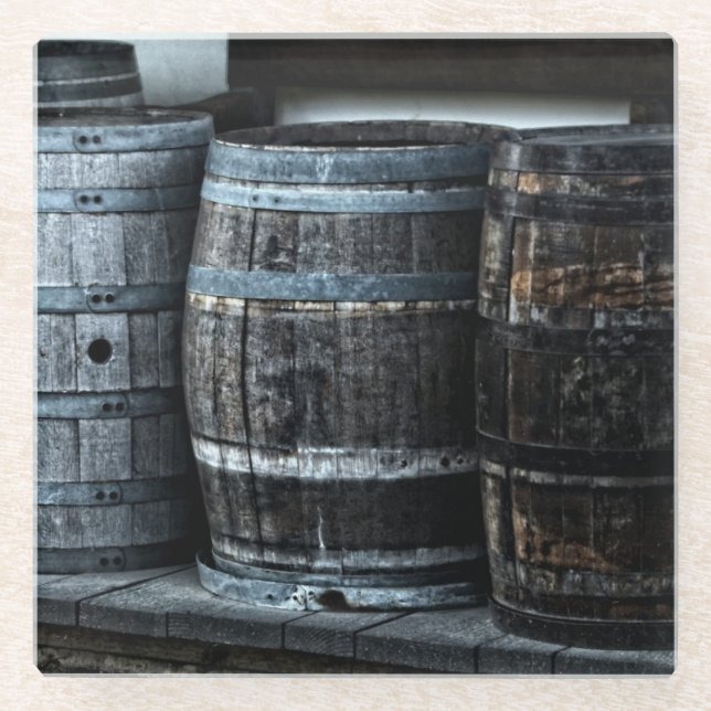 Weinbarrel - Untersetzer aus Glas (Vorderseite)