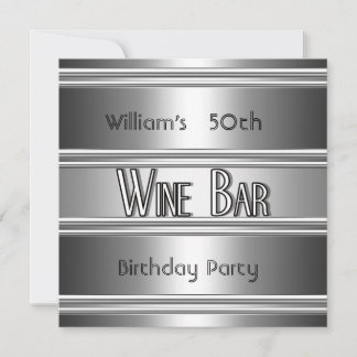 Weinbarren Metall Silber Schwarz 50. Geburtstag Mä Einladung