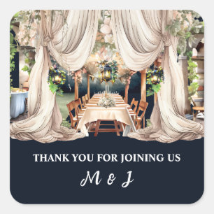 Weinbaubetrieb Landweintisch Toskana Quadratischer Aufkleber