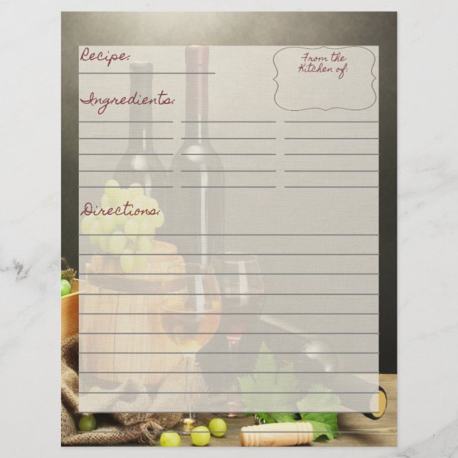 Weinbaurecipe Beilagen (Vorderseite)