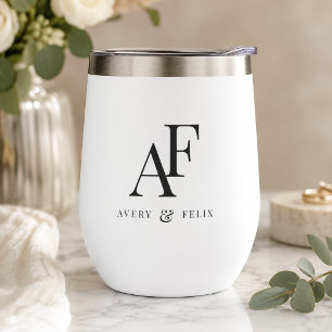 Weinbecher   Personalisiertes Hochzeitsmonogramm G