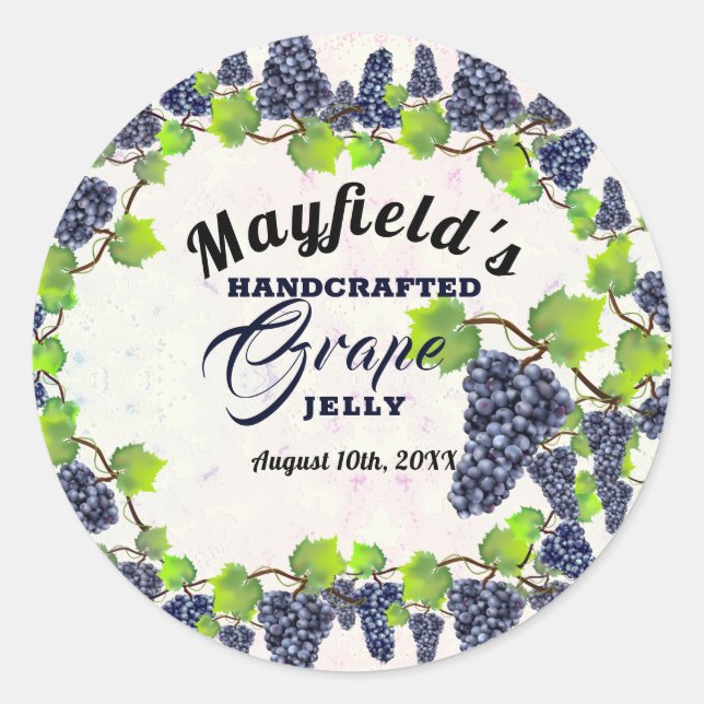 Weinbereitung | Jam Jar Label Runder Aufkleber (Vorderseite)