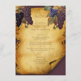 Weinberg Hochzeit Altes Papier Menükarte