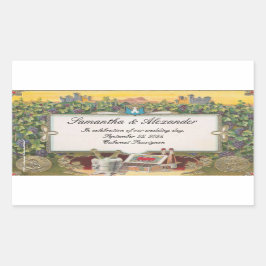 Weinberg Hochzeit Personalisierte Weinflaschen Eti Rechteckiger Aufkleber