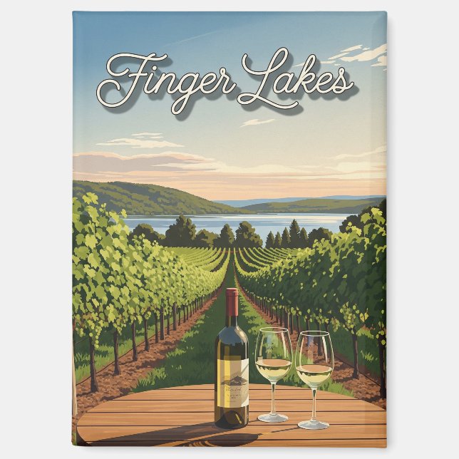 Weinberg in New York Finger Lakes Postcard Magnet (Vorderseite)
