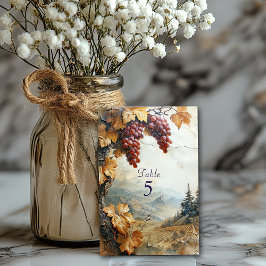 Weinberg Italienische Landschaft Weintrauben Tischnummer