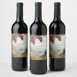 Weinberg Italienisches Landgut Weinkeller Weinetikett