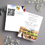 Weinberg Napa Valley Hochzeitsvorlage für Aquarell Einladung<br><div class="desc">Hochzeitsvorlage für Weinberge im Napa-Tal in einer Einladung zum sofortigen Download mit QR-uAwg im Hintergrund</div>