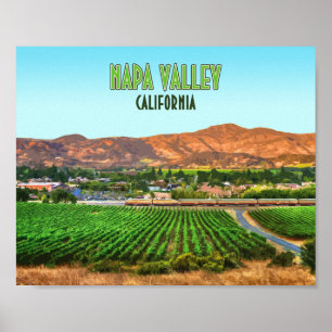 Weinberg Napa Valley Kalifornien Vintag Poster