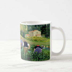 Weinberg-Oliven und Sonnenblumen Tasse