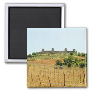 Weinberg vor einer Festung, Monteriggioni, Magnet