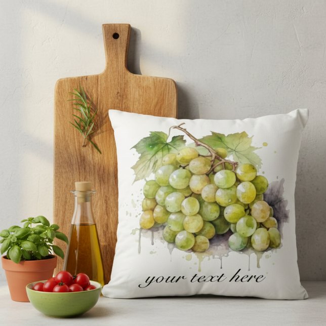 Weinberg Wasserfarbene Trauben Kissen (Von Creator hochgeladen)