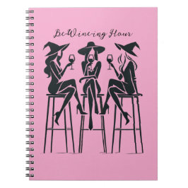 Weinberge,elegante Hexen, Weinnacht,Moderne Notizblock