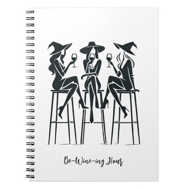 Weinberge,elegante Hexen, Weinnacht,Moderne Notizblock (Vorderseite)