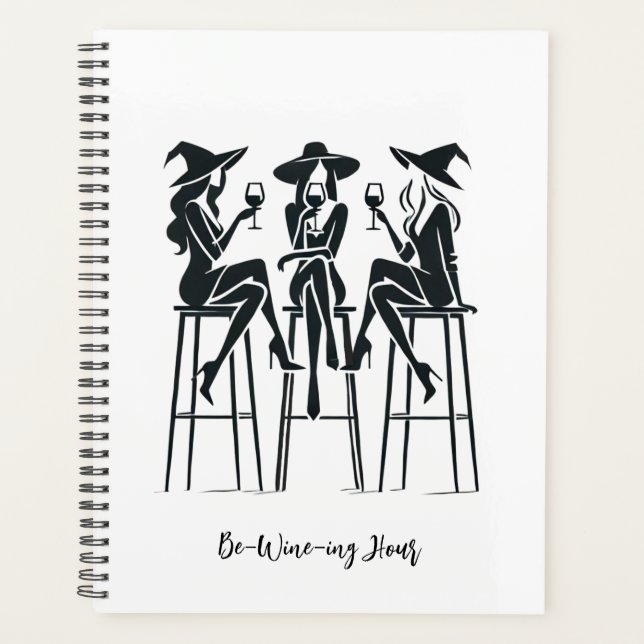 Weinberge,elegante Hexen, Weinnacht,Moderne Planer (Vorderseite)