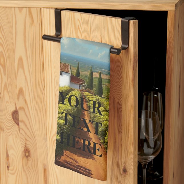 Weinberge im Weinland Persönlicher Text Geschirrtuch (Drittel gefaltet)
