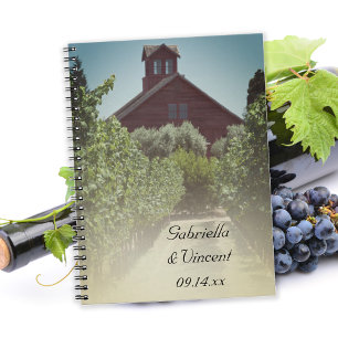 Weinberge und rustikale Hochzeit Notizblock