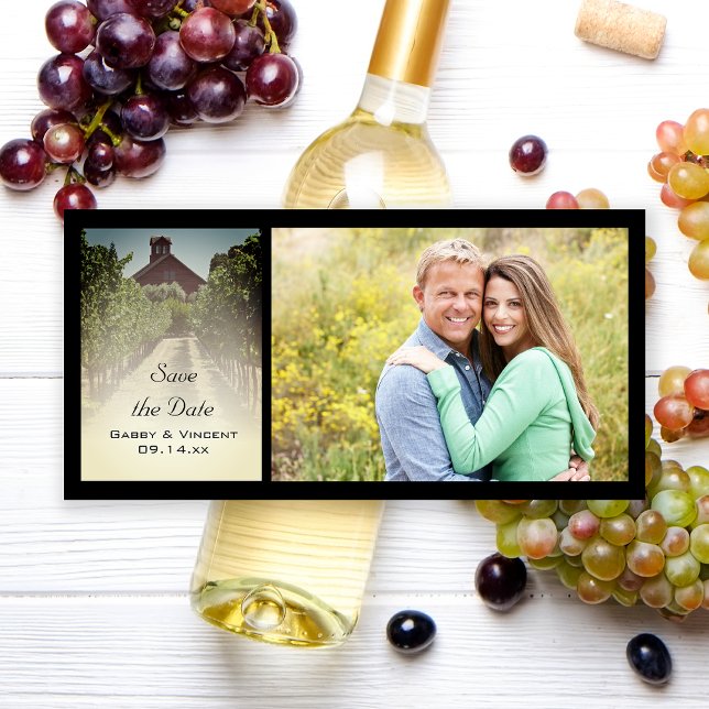 Weinberge und rustikale Rote Barne Hochzeit retten Save The Date (Von Creator hochgeladen)