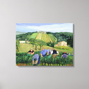 Weinberge und Sonnenblumen Leinwanddruck